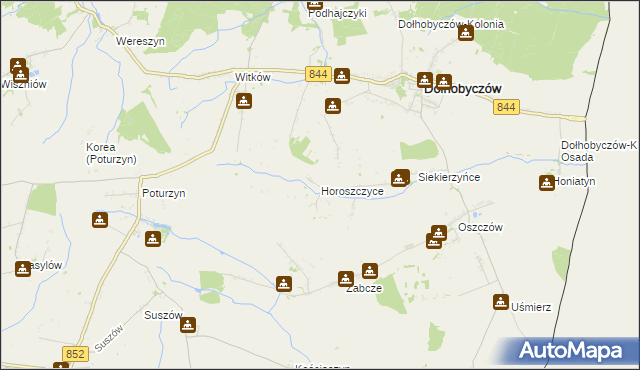 mapa Horoszczyce, Horoszczyce na mapie Targeo