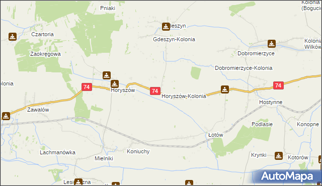 mapa Horyszów-Kolonia, Horyszów-Kolonia na mapie Targeo