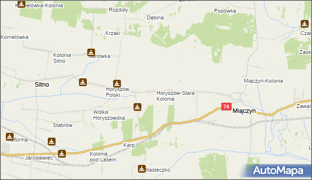 mapa Horyszów-Stara Kolonia, Horyszów-Stara Kolonia na mapie Targeo