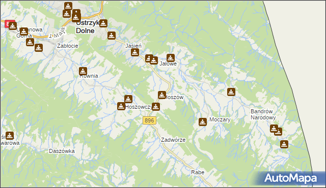 mapa Hoszów, Hoszów na mapie Targeo