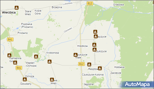 mapa Hredków, Hredków na mapie Targeo