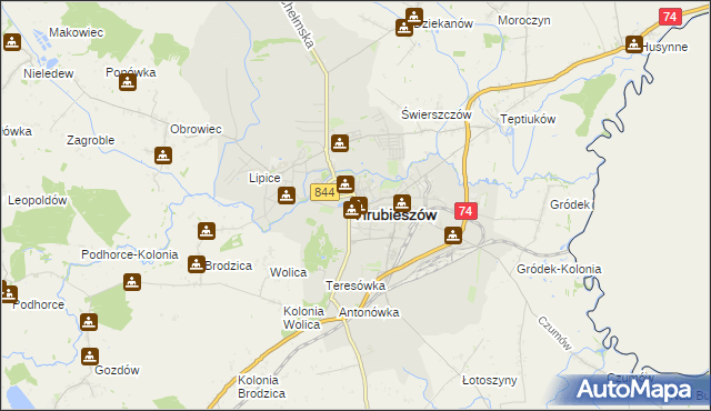 mapa Hrubieszów, Hrubieszów na mapie Targeo