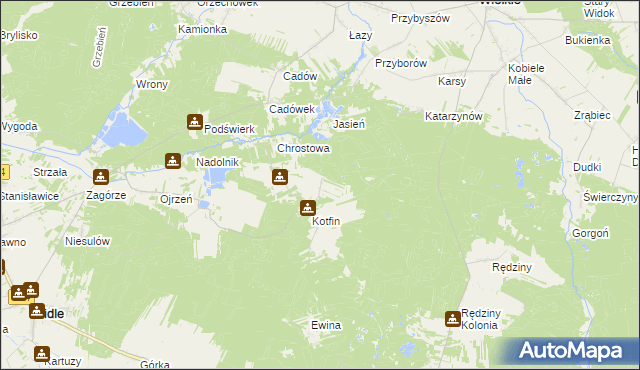 mapa Huby Kotfińskie, Huby Kotfińskie na mapie Targeo