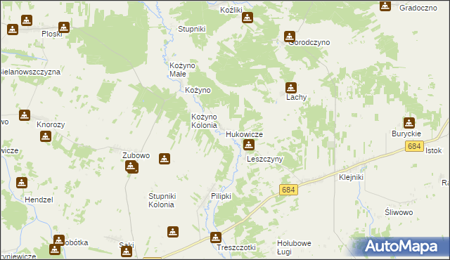 mapa Hukowicze, Hukowicze na mapie Targeo