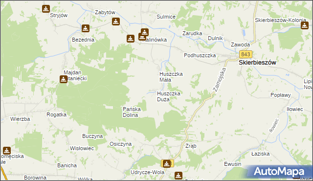 mapa Huszczka Duża, Huszczka Duża na mapie Targeo