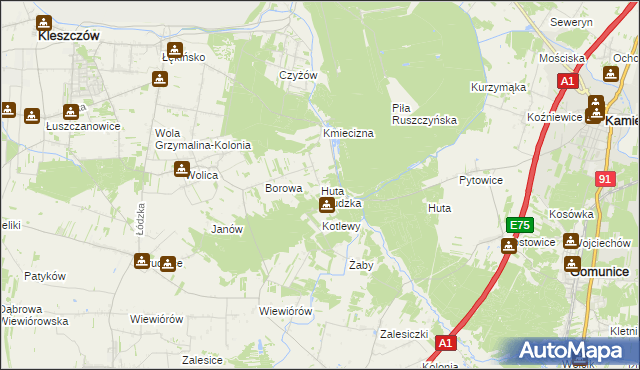 mapa Huta Brudzka, Huta Brudzka na mapie Targeo