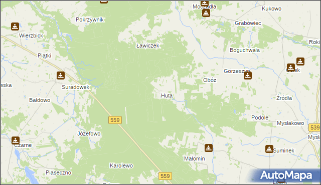 mapa Huta gmina Skępe, Huta gmina Skępe na mapie Targeo