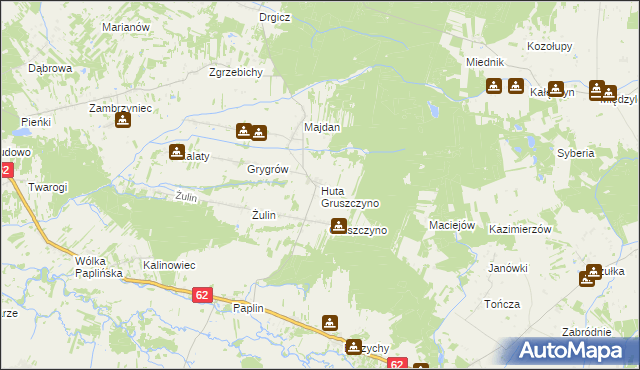 mapa Huta Gruszczyno, Huta Gruszczyno na mapie Targeo