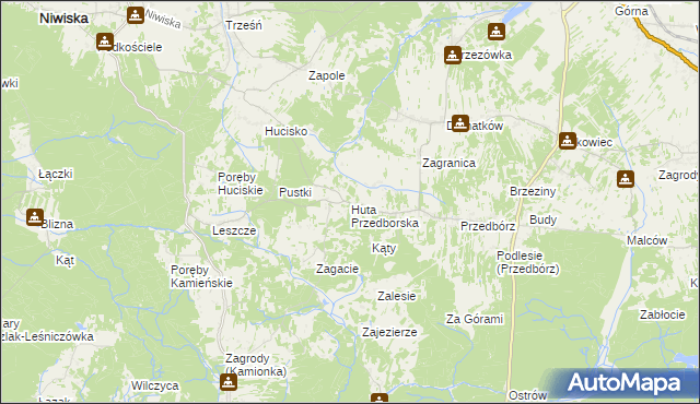 mapa Huta Przedborska, Huta Przedborska na mapie Targeo