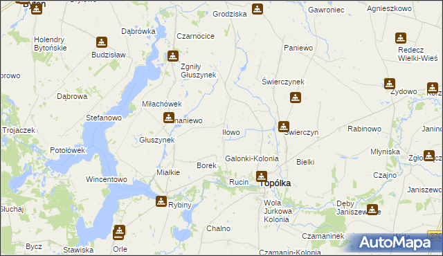 mapa Iłowo gmina Topólka, Iłowo gmina Topólka na mapie Targeo