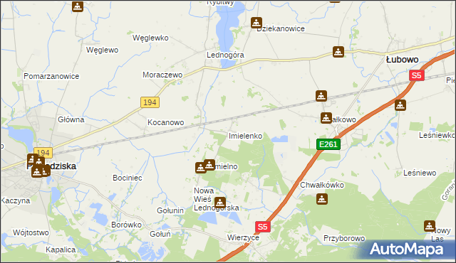 mapa Imielenko, Imielenko na mapie Targeo