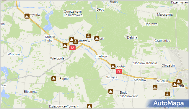 mapa Imiełków, Imiełków na mapie Targeo