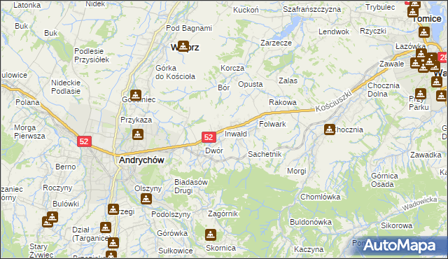 mapa Inwałd, Inwałd na mapie Targeo