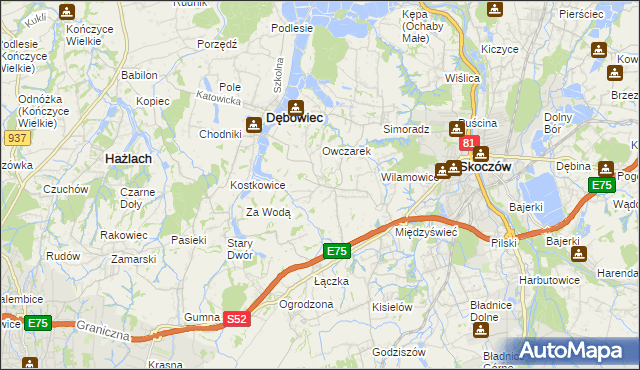 mapa Iskrzyczyn, Iskrzyczyn na mapie Targeo