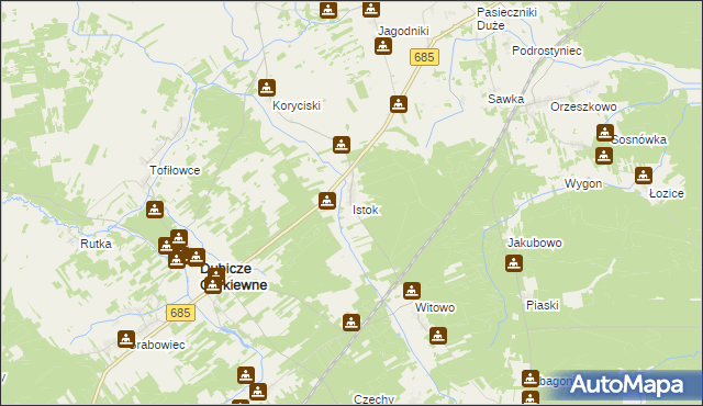 mapa Istok gmina Dubicze Cerkiewne, Istok gmina Dubicze Cerkiewne na mapie Targeo