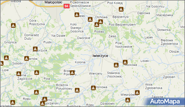 mapa Iwierzyce, Iwierzyce na mapie Targeo