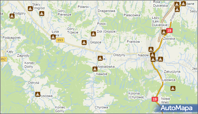 mapa Iwla, Iwla na mapie Targeo