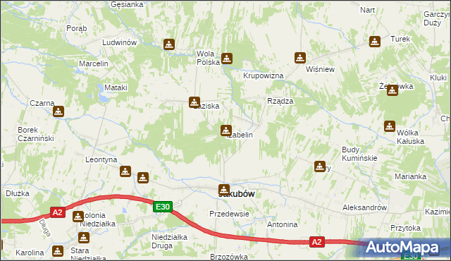 mapa Izabelin gmina Jakubów, Izabelin gmina Jakubów na mapie Targeo