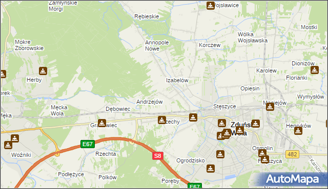 mapa Izabelów Mały, Izabelów Mały na mapie Targeo