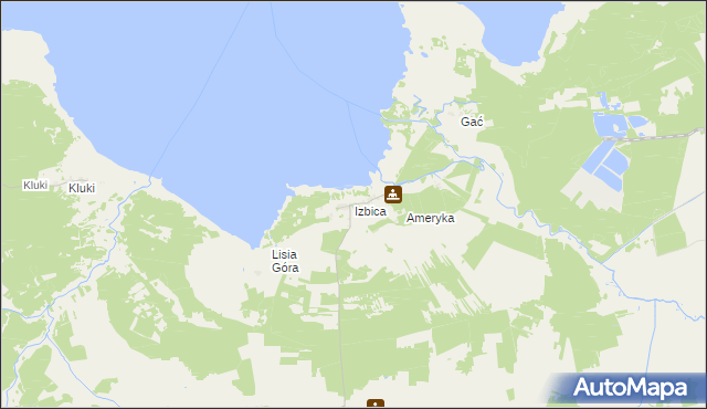mapa Izbica gmina Główczyce, Izbica gmina Główczyce na mapie Targeo