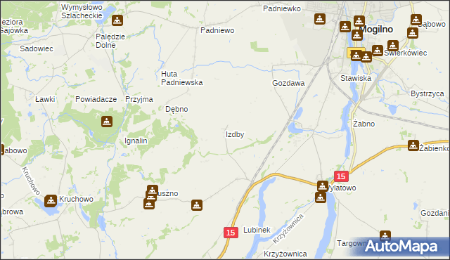 mapa Izdby, Izdby na mapie Targeo