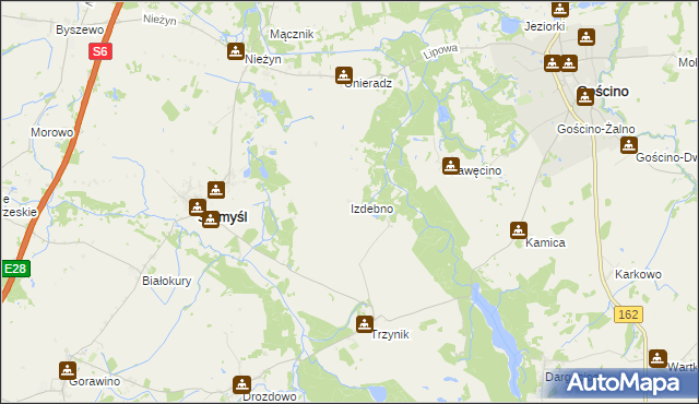 mapa Izdebno gmina Siemyśl, Izdebno gmina Siemyśl na mapie Targeo