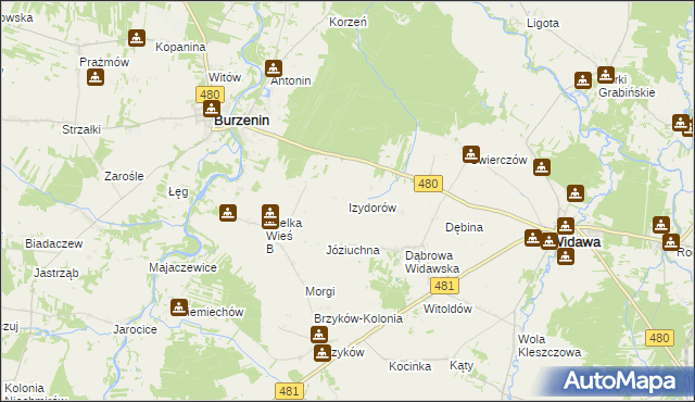 mapa Izydorów, Izydorów na mapie Targeo