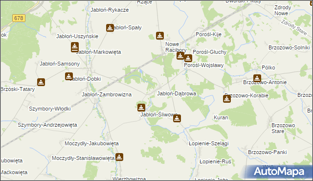 mapa Jabłoń-Dąbrowa, Jabłoń-Dąbrowa na mapie Targeo