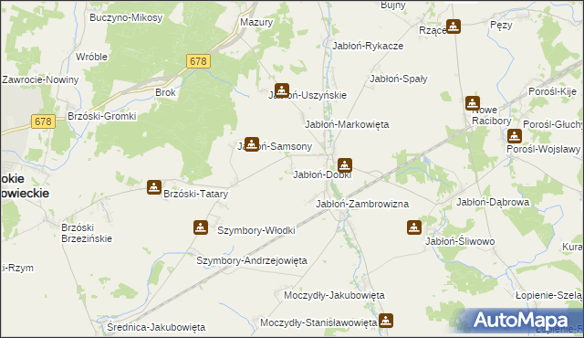 mapa Jabłoń-Dobki, Jabłoń-Dobki na mapie Targeo