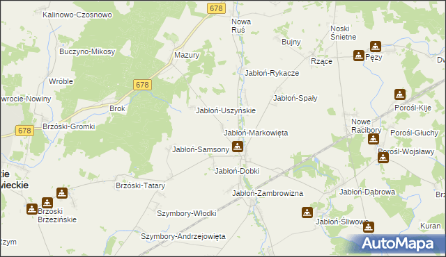 mapa Jabłoń-Markowięta, Jabłoń-Markowięta na mapie Targeo