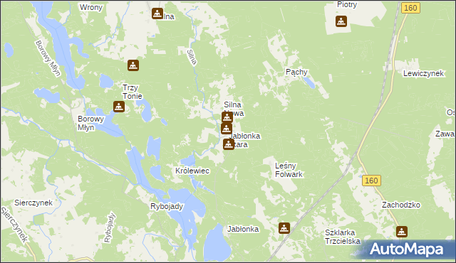 mapa Jabłonka Stara, Jabłonka Stara na mapie Targeo