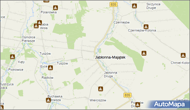 mapa Jabłonna-Majątek, Jabłonna-Majątek na mapie Targeo