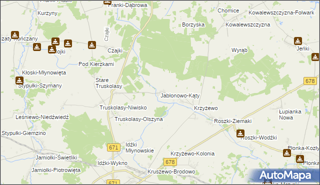 mapa Jabłonowo-Kąty, Jabłonowo-Kąty na mapie Targeo