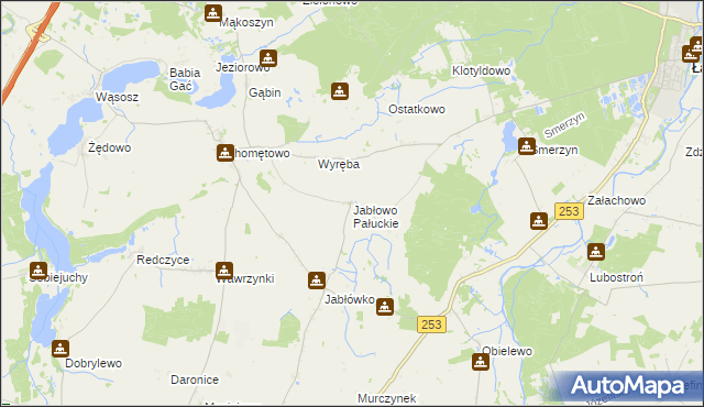 mapa Jabłowo Pałuckie, Jabłowo Pałuckie na mapie Targeo