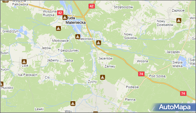 mapa Jacentów, Jacentów na mapie Targeo