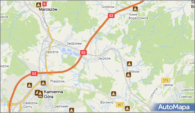 mapa Jaczków, Jaczków na mapie Targeo