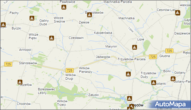 mapa Jadwigów gmina Błędów, Jadwigów gmina Błędów na mapie Targeo