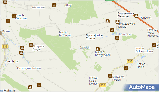 mapa Jadwisin gmina Piaski, Jadwisin gmina Piaski na mapie Targeo