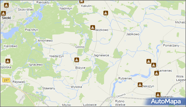 mapa Jagniewice, Jagniewice na mapie Targeo