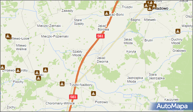 mapa Jakać Dworna, Jakać Dworna na mapie Targeo