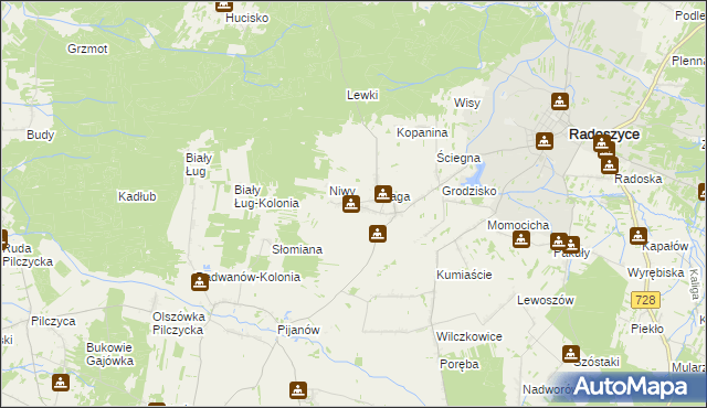 mapa Jakimowice-Kolonia, Jakimowice-Kolonia na mapie Targeo