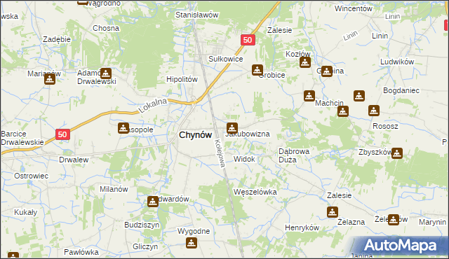 mapa Jakubowizna, Jakubowizna na mapie Targeo