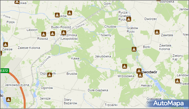mapa Jakubówka gmina Nowodwór, Jakubówka gmina Nowodwór na mapie Targeo