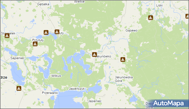 mapa Jakunówko, Jakunówko na mapie Targeo