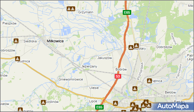 mapa Jakuszów, Jakuszów na mapie Targeo