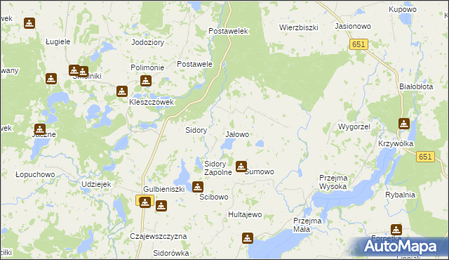 mapa Jałowo gmina Rutka-Tartak, Jałowo gmina Rutka-Tartak na mapie Targeo