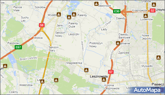 mapa Janczewice, Janczewice na mapie Targeo