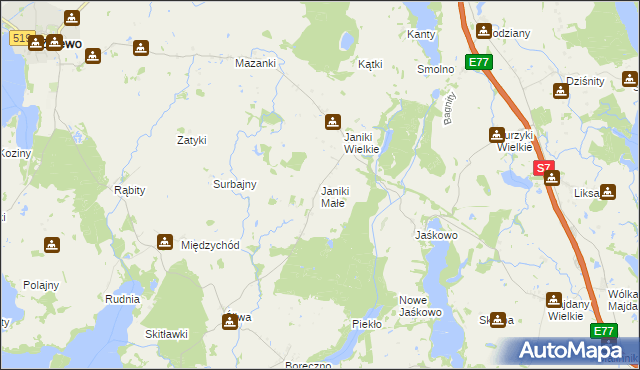 mapa Janiki Małe, Janiki Małe na mapie Targeo