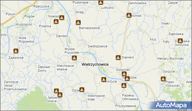 mapa Janikowice gmina Żabno, Janikowice gmina Żabno na mapie Targeo