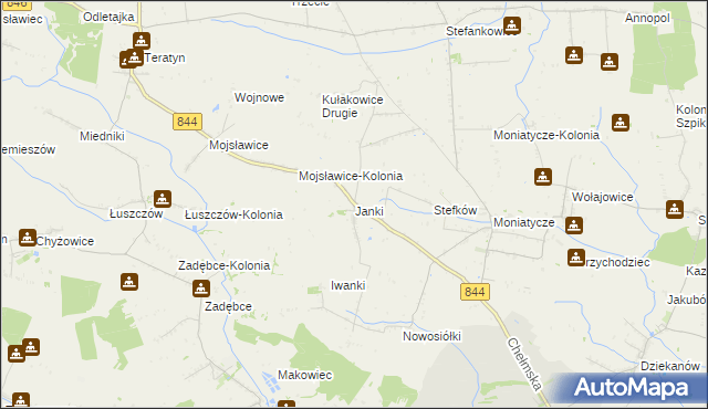 mapa Janki gmina Hrubieszów, Janki gmina Hrubieszów na mapie Targeo